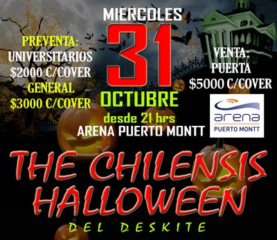 Miércoles 31 octubre The Chilensis Halloween